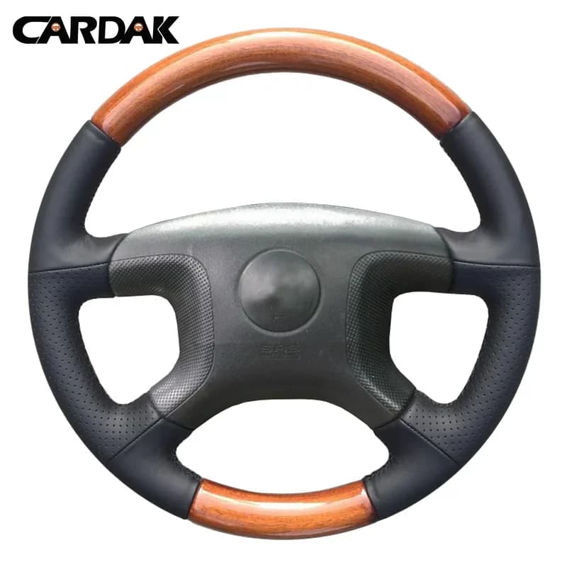 Cardak Black Car Artificial Leather Wheel Cover for Mitsubishi Pajero 2004 2005 2006 2007 2008 2009 2010
