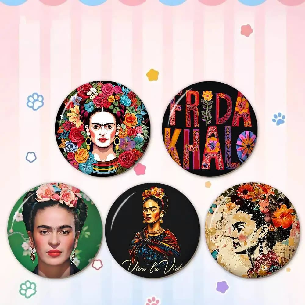 F-Frida K-Kahlo Creative Tinplate Soft Button Pins Animal Icon Brooch Lapel Backpack Badge Accessories Pin