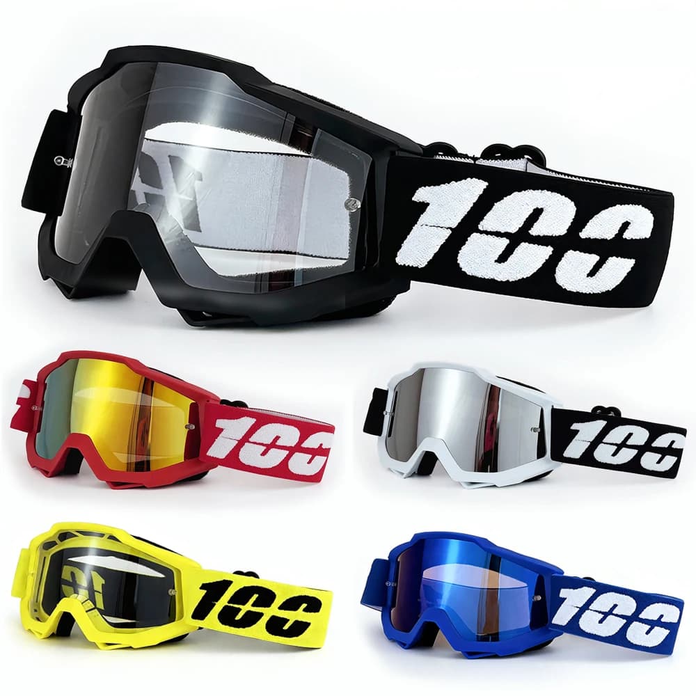Occhiali da Moto 100% Protezione, Lenti HD per Motocross, Occhiali di Sicurezza per Dirt Bike, ATV, Sci, MTB, Occhiali da Sole per Ciclismo Outdoor