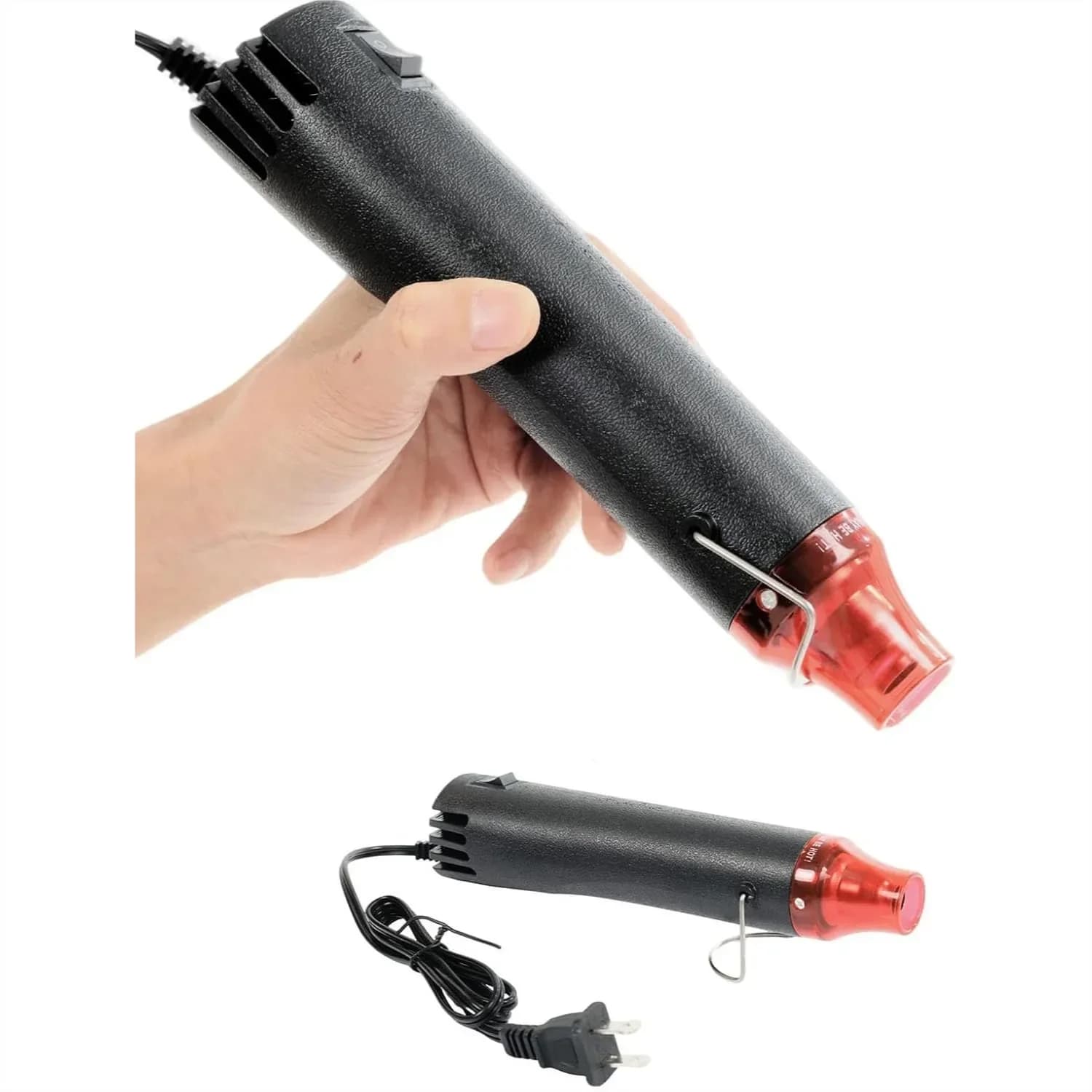 Pistola Termica per Artigianato, 110V 300W, Portatile con Supporto e Cavo Lungo per Termorestringere il PVC, Lavorazioni Fai-da-Te, Asciugatura Vernice