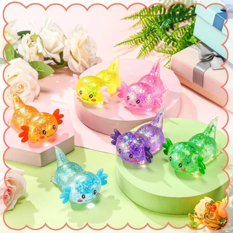 Giocattolo Squishy Kawaii a Forma di Axolotl, Simpatico Giocattolo Antistress a Lenta Risalita per Bambini e Adulti