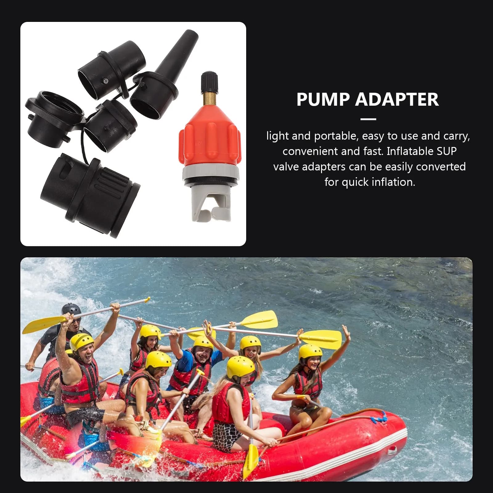 1Set Kayak Air Adapter Professional Inflatable Boat Pump Adapter Strong Seal Anti-Leakage Air Connector for Sup Paddle Board