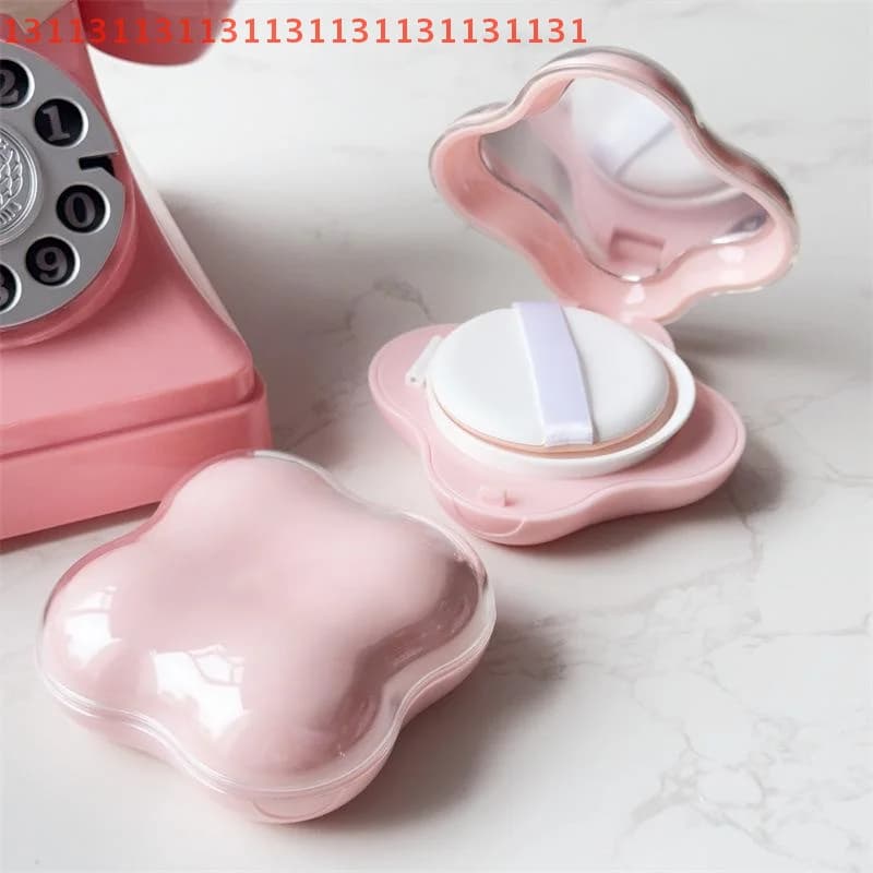 Portable Cute Empty Puff with Mirror BB Cream Cosmetic Makeup Case Container with Sponge Mini Air Cushion Foundation DIY Box
