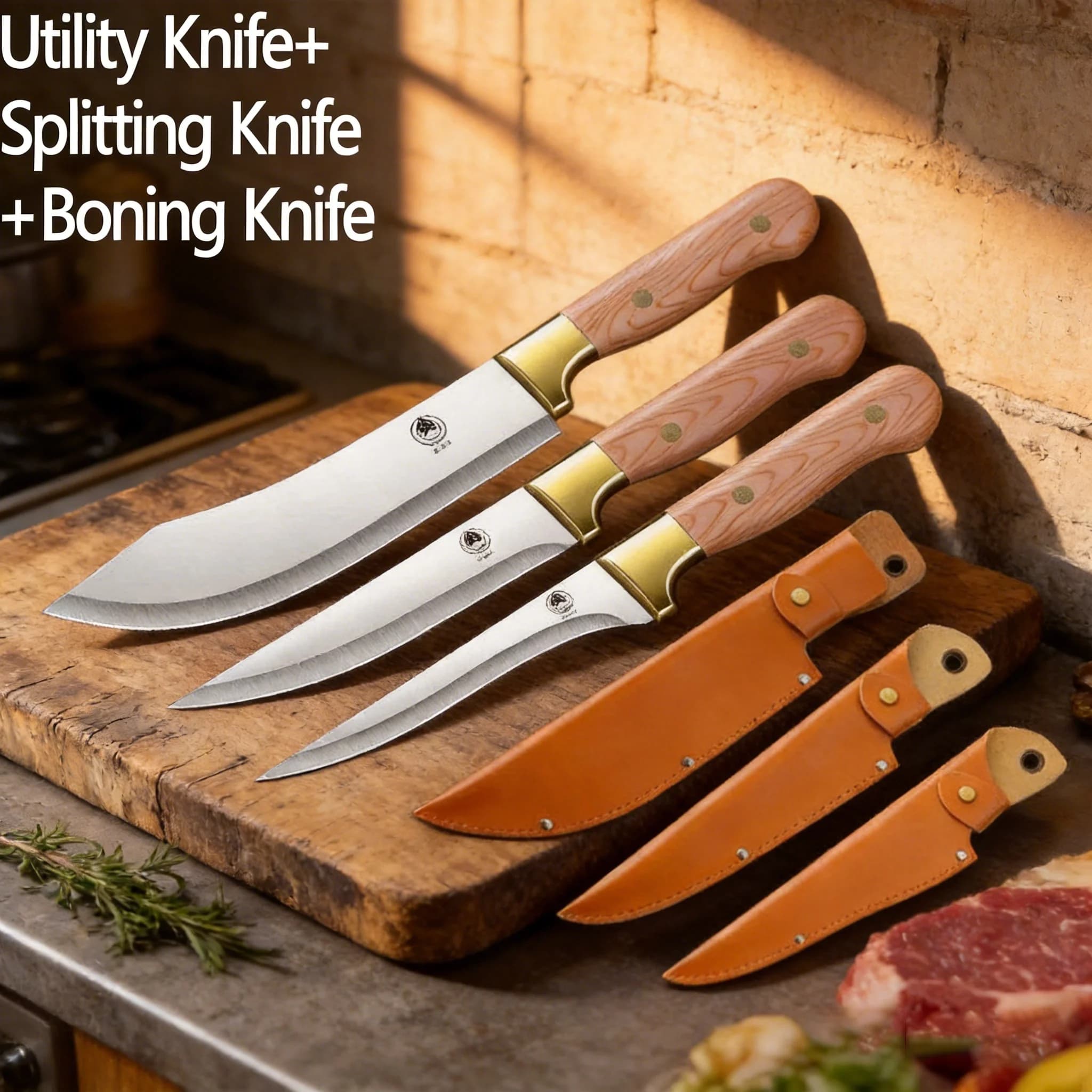 Coltello per disossare Seiko in acciaio inossidabile, accessori da cucina, coltello affilato da macellaio speciale per ovini, suini e bovini, 1/2/3 pezzi