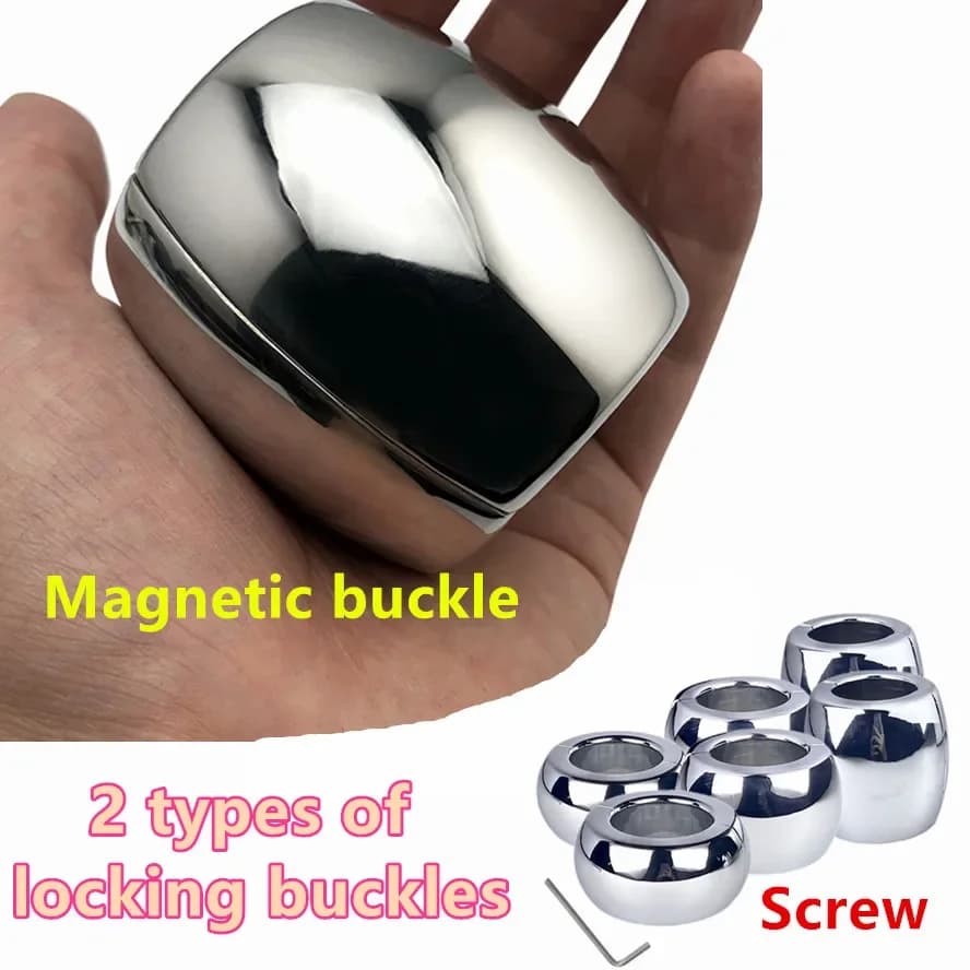 Ball Bars with Metal Scrotum Pendant Penis Weight Penis Restraint Stainless Steel BDSM Cock Locking Ring Bondage Sex Toys For Men
