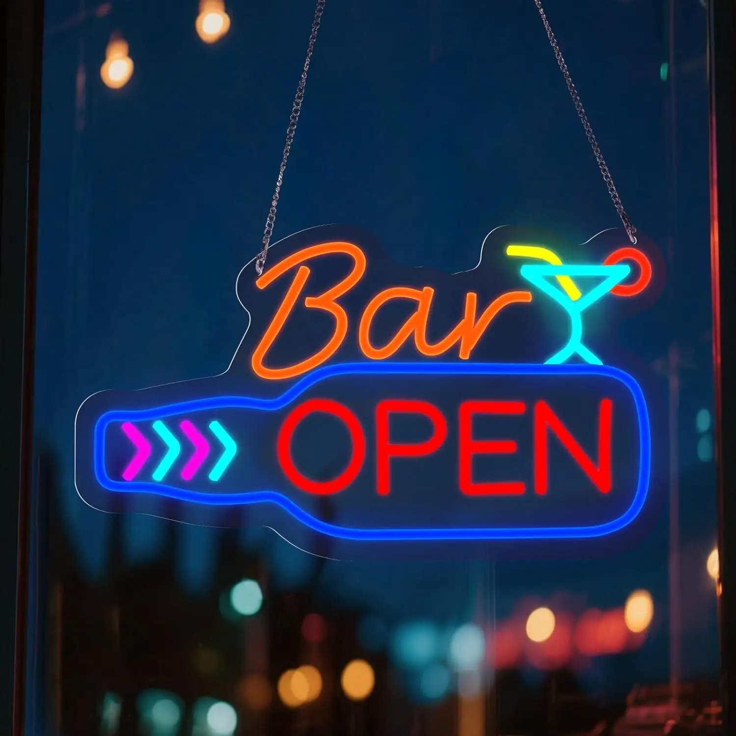 Insegna al Neon 'Bar Open' USB Dimmerabile, Luci LED al Neon per Pareti di Locali, Bar, Tiki, Caffetterie, Ristoranti, Taverne, Bistrot, Negozi, Decorazioni per Feste