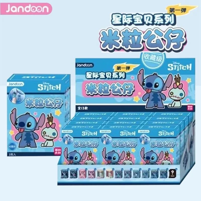 Autentico Jandoon Anime Lilo & Stitch Blind Box - Mini Action Figure a Grano di Riso, Modellino Ornamentale, Giocattolo, Regalo