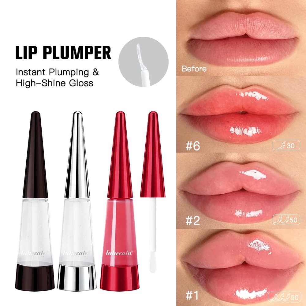Lakerain Lip Plumper Deep hydration Long-Term Nutrition Glossy gloss voluminous finish Moisturizing liquid for lips