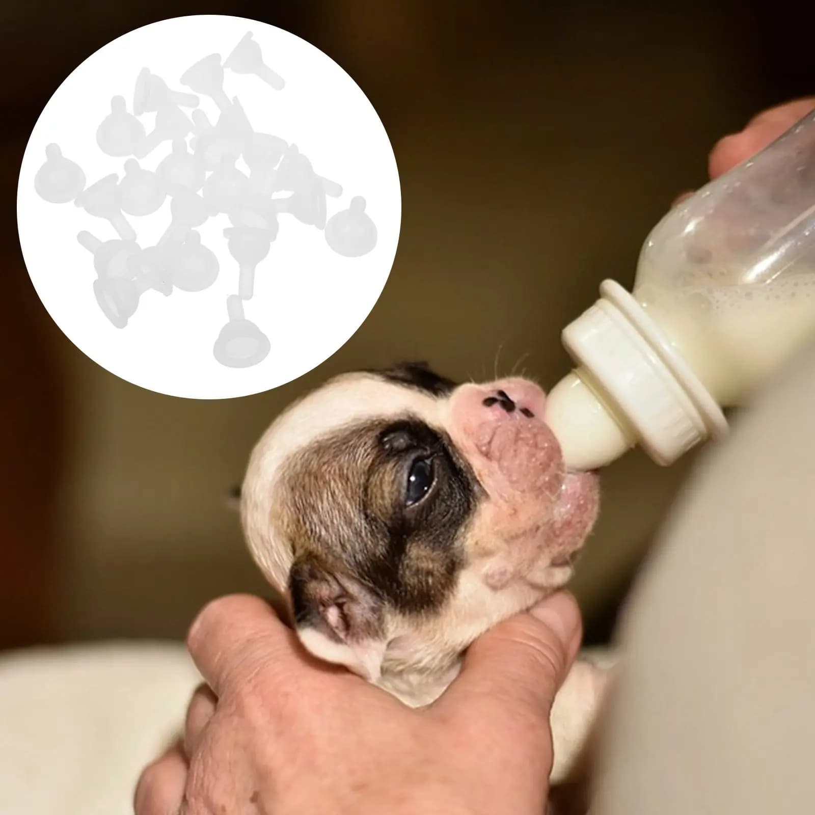 50 Pezzi Tettarelle in Silicone di Ricambio per Biberon per Animali Domestici, Tettarelle per l'Allattamento di Gattini e Cuccioli, Strumento per l'Allattamento al Latte, Biberon per Piccoli Animali