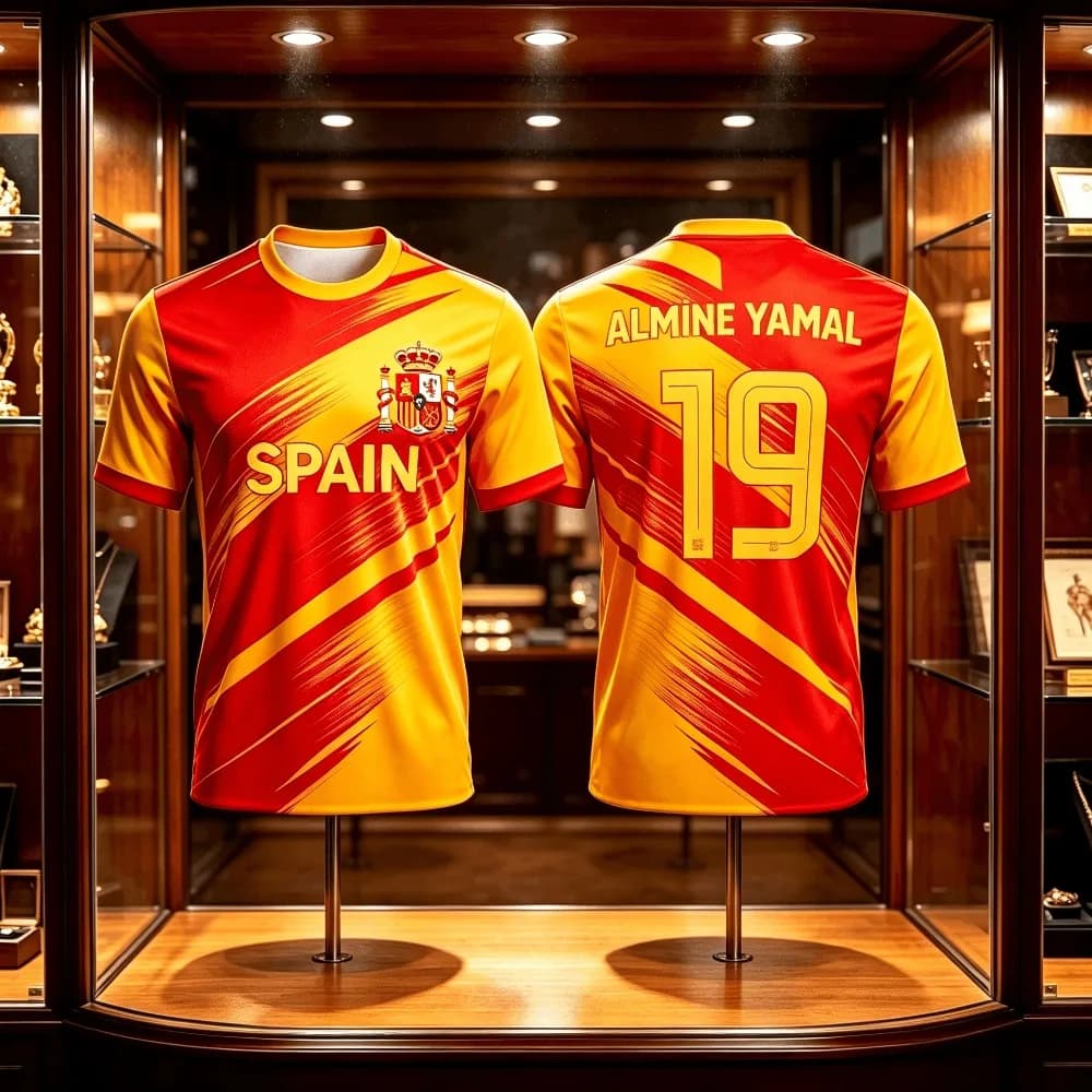 Men's Short-sleeved T-shirt 3D Printed Logo for Spanish Fans Casual Sports Football T-shirt for Leisure Training Wear Women Tee