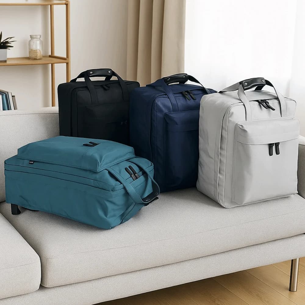 Nylon Business Laptop Backpack Solid Color Waterproof Male Luggage Shoulder Bag Large Capacity Short Trip Bag for Travel