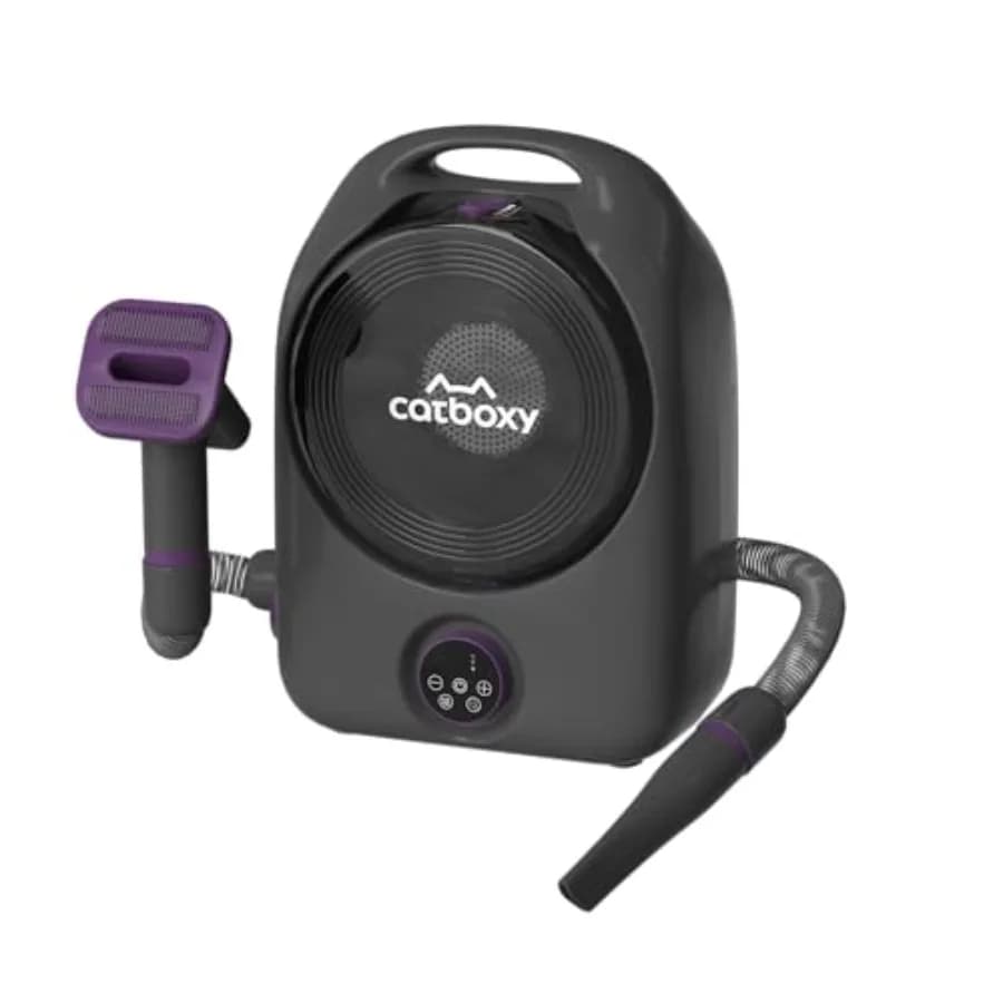 Aspirapolvere e Asciugatore per Cani 5-in-1, Kit per Toelettatura Cani a Basso Rumore, Asciugacapelli per Peli di Cane, Contenitore da 2,5L per Gatti