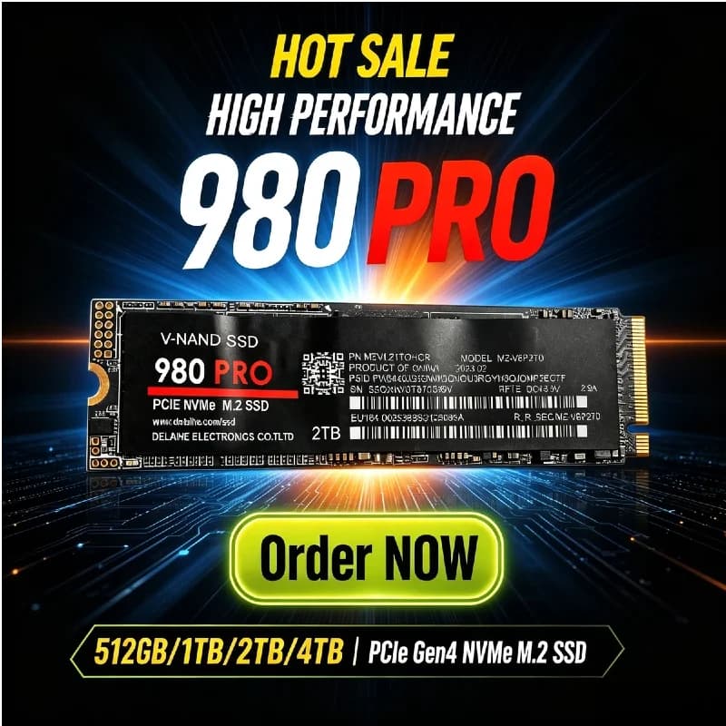 New 980Pro M.2 NGFF PCIe 4.0 NVMe Internal Solid State Drive Max 7450MB/s Fast Storage Disk for Desktop PC Notebook Laptop