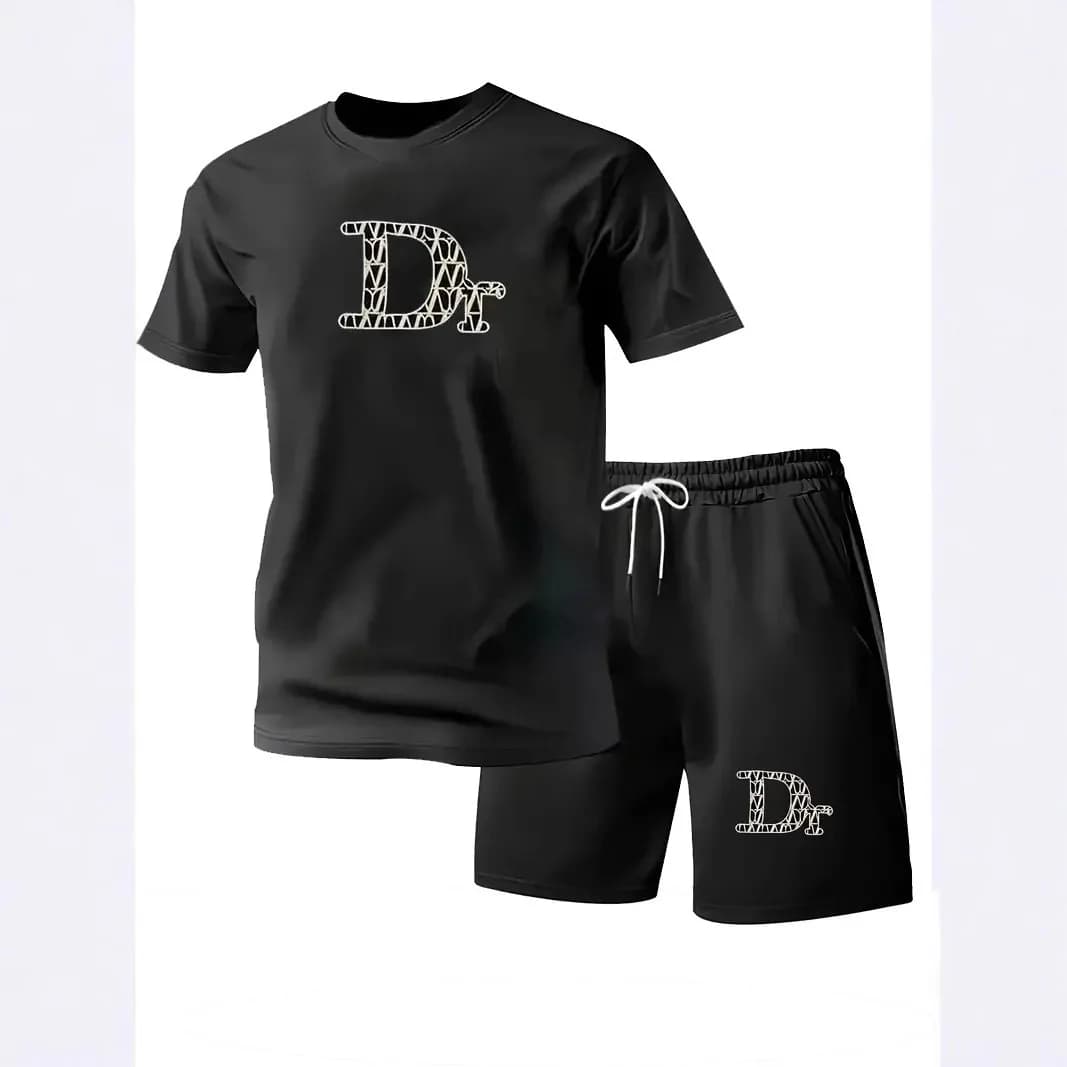 Men's Summer Set: T-Shirt to Sleeves Court and Shorts, New Style Sporty to Fashion in Polyester, Fast Drying and Comfortable Fit