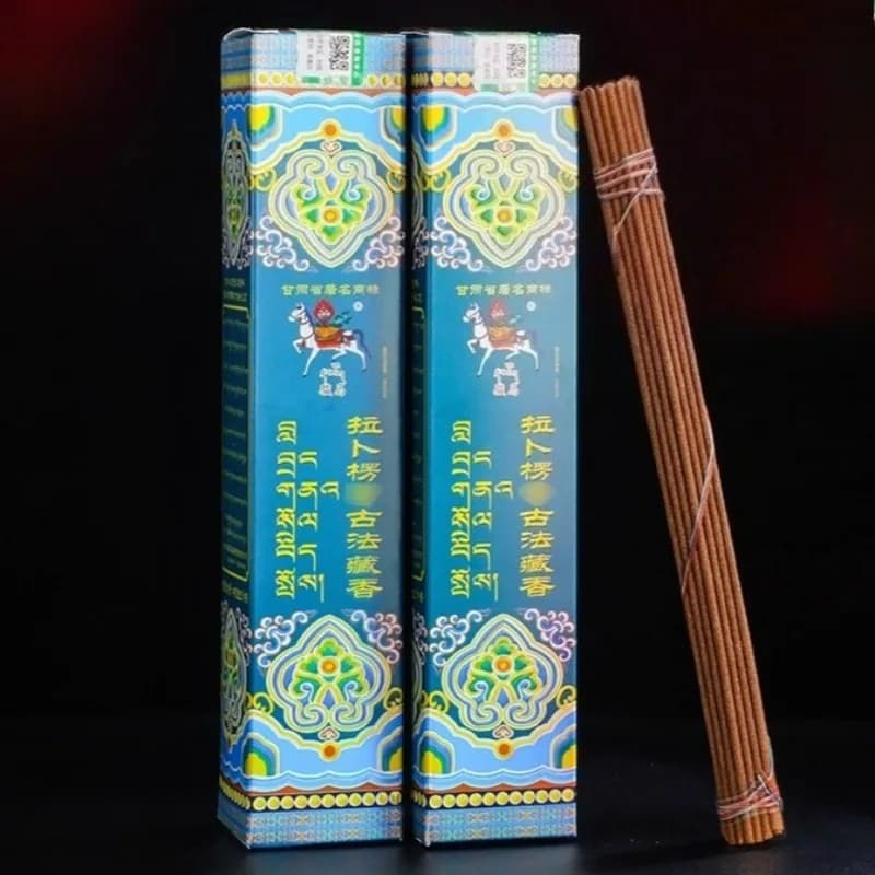 4 Rilegatura/scatola Labrang Lamasery Bastone di incenso tibetano Interno fatto a mano Offerta Aromaterapia Meditare Lenitivo Fragranza duratura
