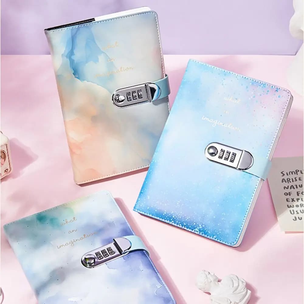 240 Pages A5 Journal Notebook Thickened PU Leather Diary Book Protecting Secrets Waterproof Student Notepad Writing Diary