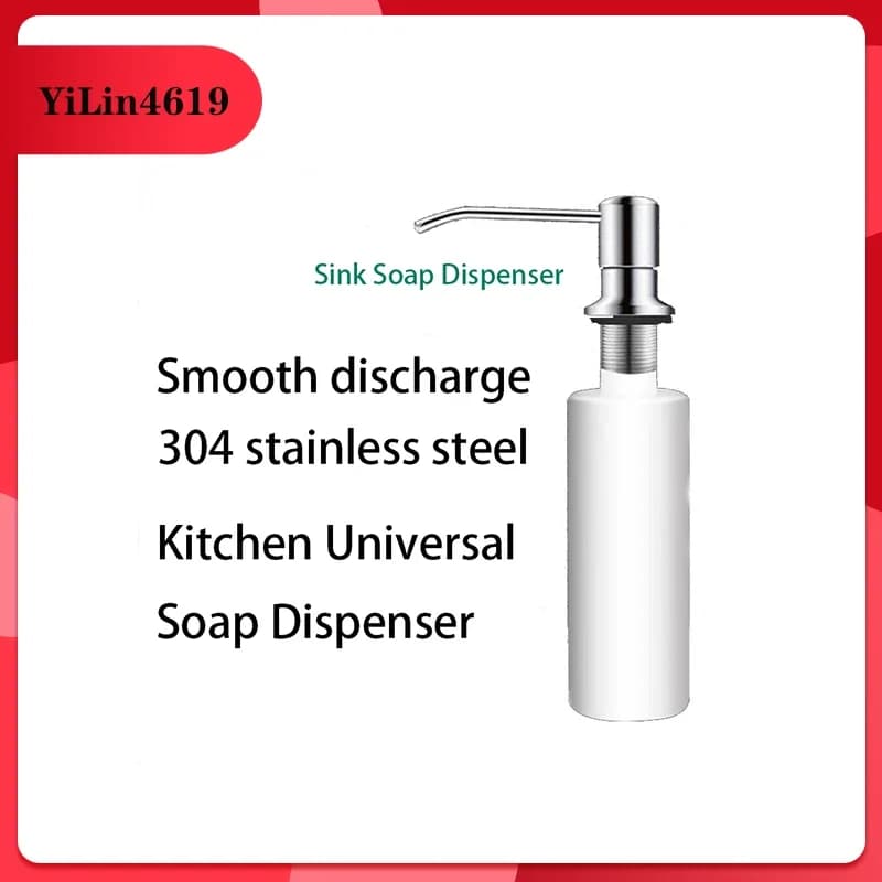 Accessori per Dispenser di sapone per lavello da cucina lavabo per lavastoviglie piscina 304 bottiglia per detersivo per detersivo in acciaio inossidabile