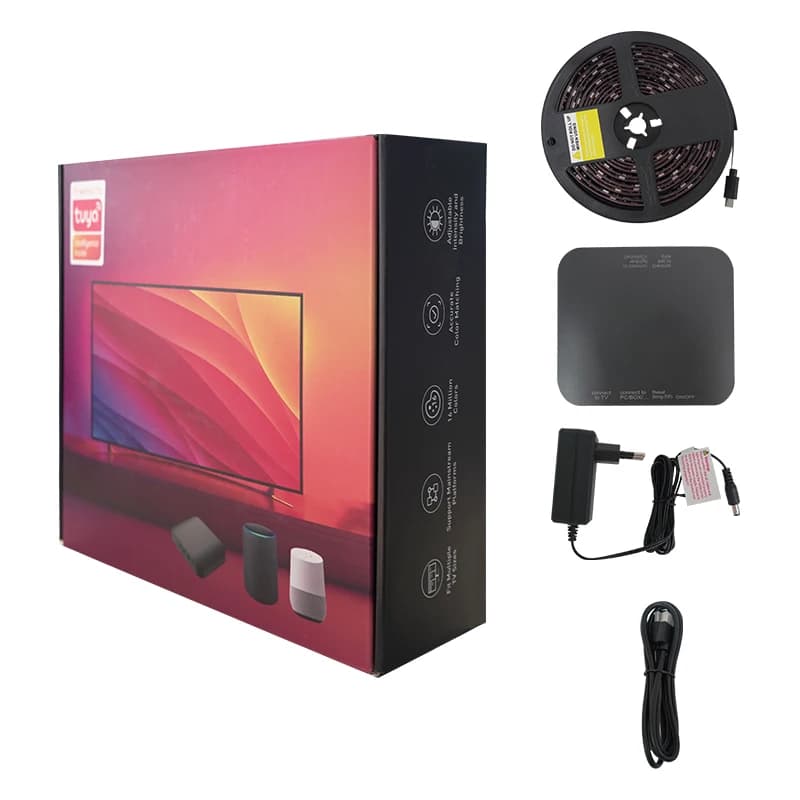 Kit di Retroilluminazione LED per TV da 40-50 Pollici con Controllo APP STTL, Sync Box HDMI 2.0, Striscia Luminosa RGBIC Impermeabile 2,8m 30LED/m 12V