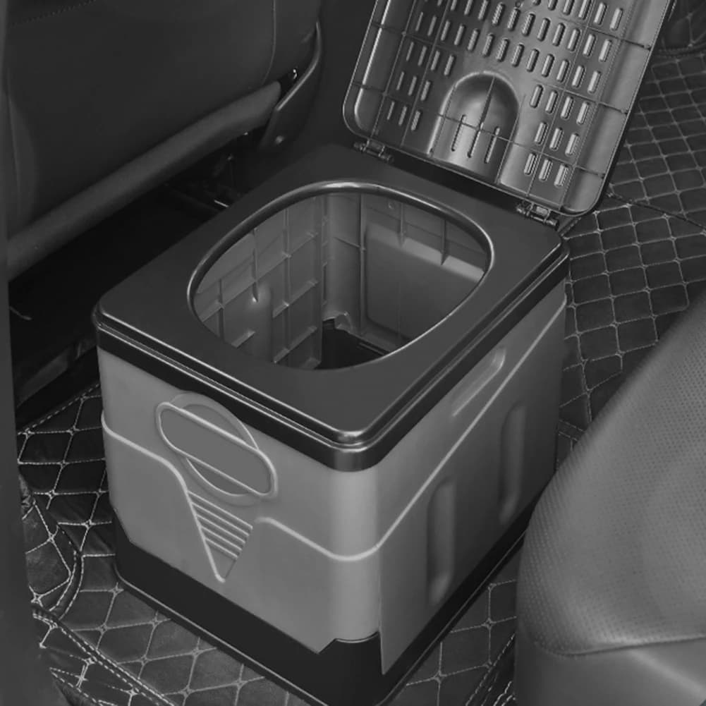 Bidone per WC da Auto con Forte Capacità di Carico, Cestino per Rifiuti per Viaggi d'Emergenza, Viaggi in Auto, Toilette Portatile Pieghevole per Esterni
