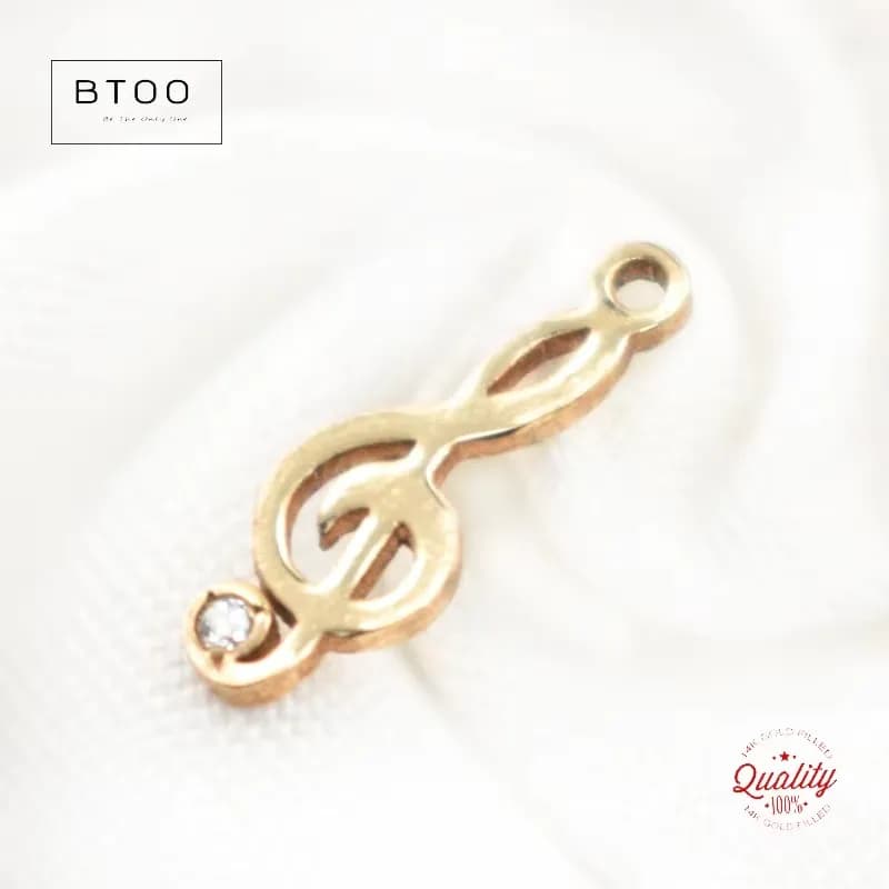 Ciondoli con note musicali in oro 14 carati Ciondoli riempiti in oro per la creazione di gioielli Forniture Bracciale con ciondoli Orecchini con ciondoli Collana con ciondoli