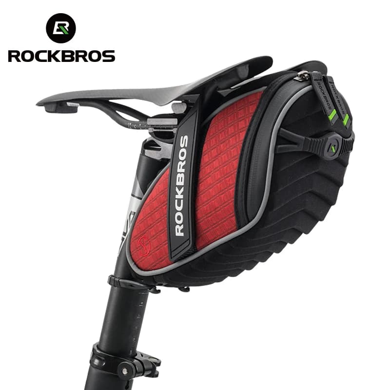 Borsa da bici ROCKBROS borsa da sella antipioggia a conchiglia 3D borsa da bicicletta riflettente borsa da reggisella posteriore da ciclismo antiurto accessori per bici MTB