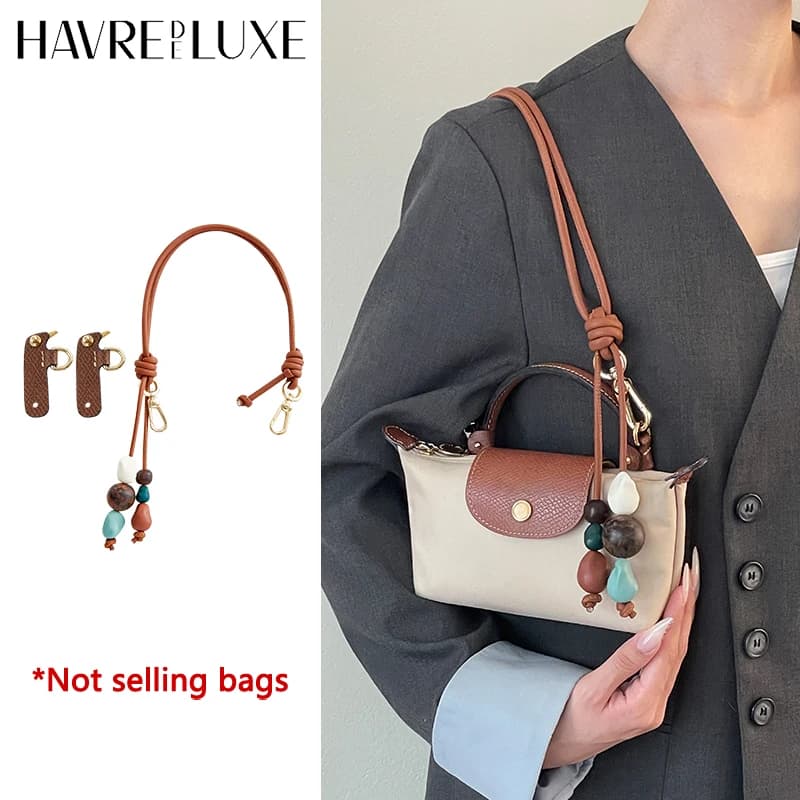 Ceramic beads shoulder strap for xtra fashion without punching, modified buckle, women's handbag decoration