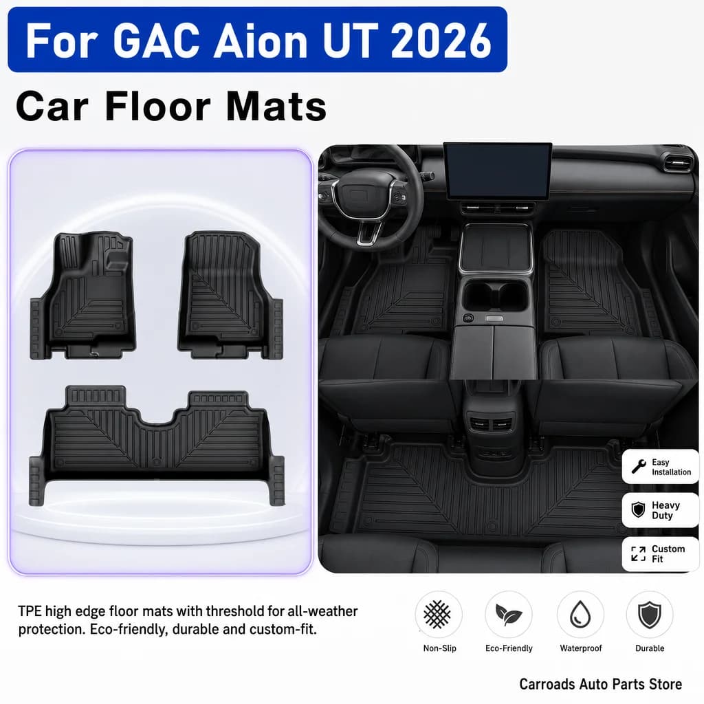 (LHD)Car Floor Mats for GAC Aion UT 2026 TPE High Edge Package Threshold Eco-Friendly Vehicle Footwell Liner Accessories