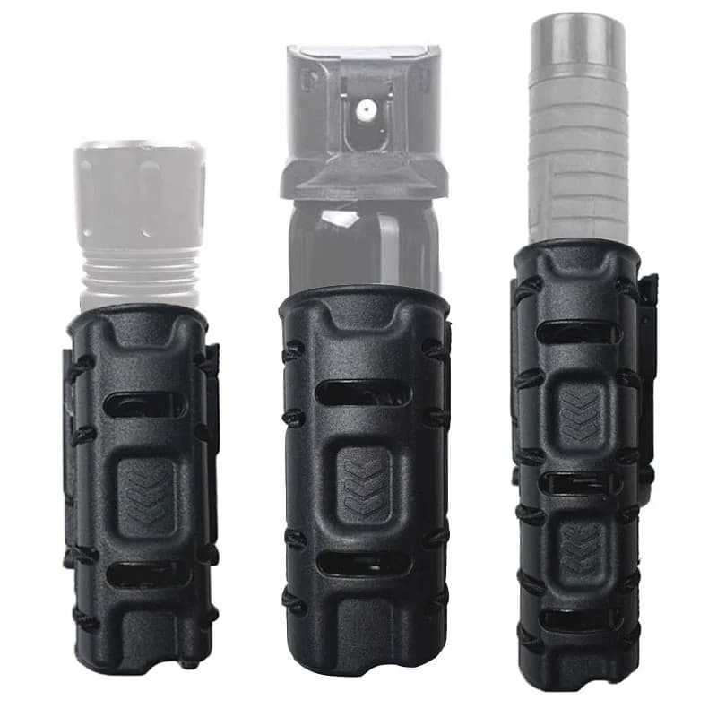 Porta Spray, Torcia e Bastone con Clip da Cintura Molle, Rotazione a 360 Gradi, Supporto per Strumenti di Autodifesa
