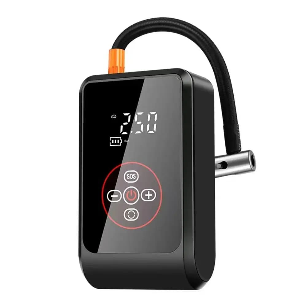 Nuova Pompa d'Aria Elettrica Ricaricabile Portatile con Display LED, Gonfiatore per Pneumatici Auto e Moto