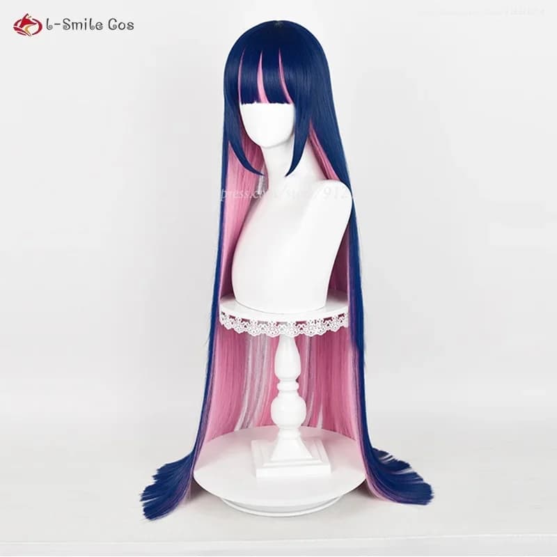 c'3,f\6;h'Anime Anarchy Cosplay Wig 100cm/120cm Long Blue Pink Stocking Role Play Wigs7;b'9.j/2\