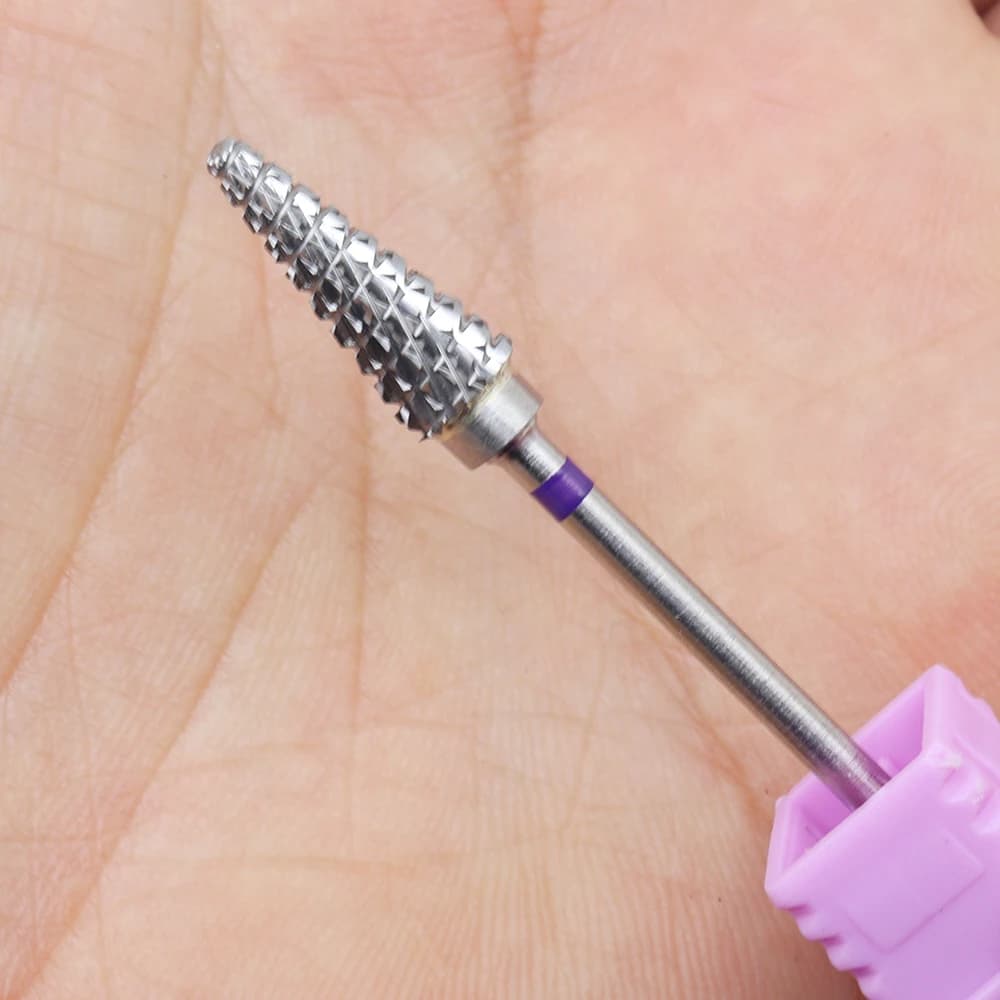 Fresa per Unghie in Carburo a Forma di Cono Affusolato 3/32" – Punta Affilata e Resistente per Rimozione Gel Polish, Modellatura e Taglio Acrilico