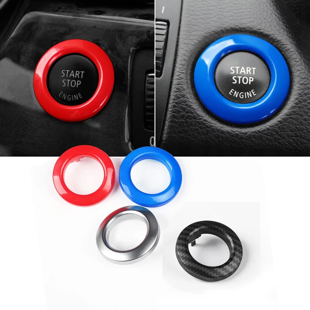 Car Start Stop Engine Switch Button Ring Frame Replacement For BMW 3 Series E90/E91/E92 2005-2012 For BMW 5 Series E60 2006-2009