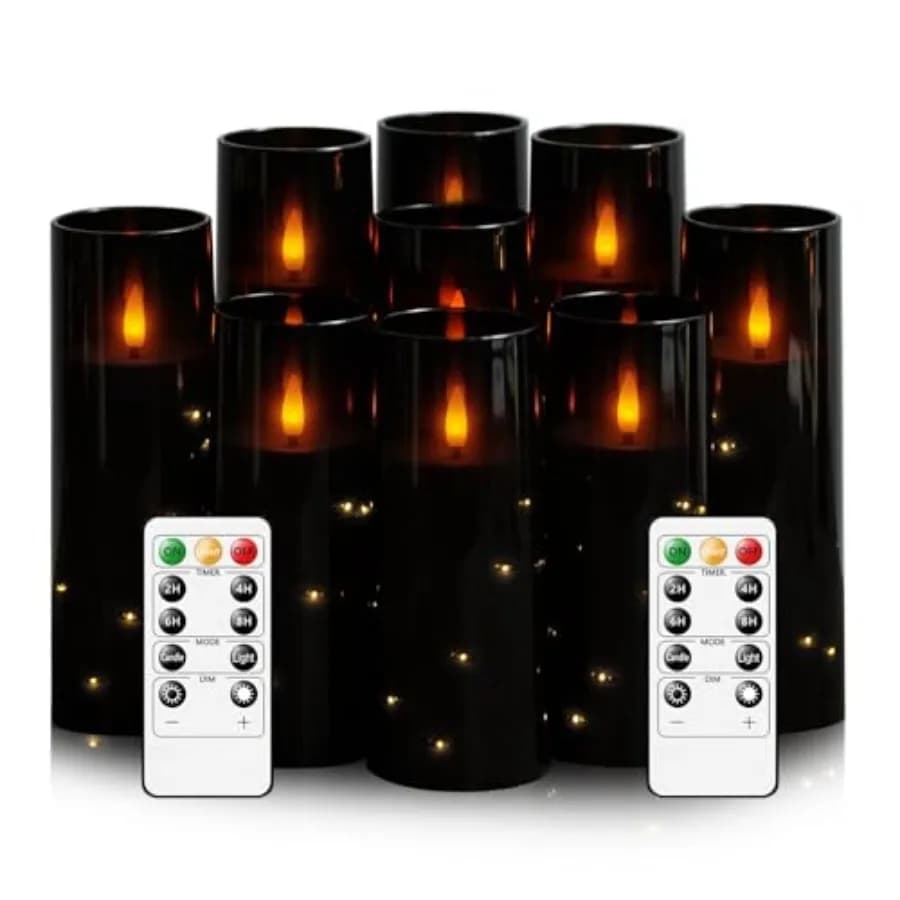 Candele LED Senza Fiamma con Timer, Set da 9 Candele Tremolanti per Atmosfera Romantica e Decorazione Casa, Stabili in Acrilico