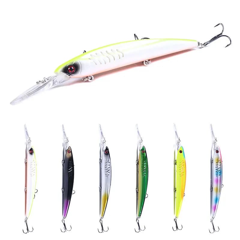 Saltwater Minnow Lure 15g Long Tongue Suspending Long Cast Slow Sink Dead Flight Pencil Bionic Luminous Sea Fishing Hard Bait