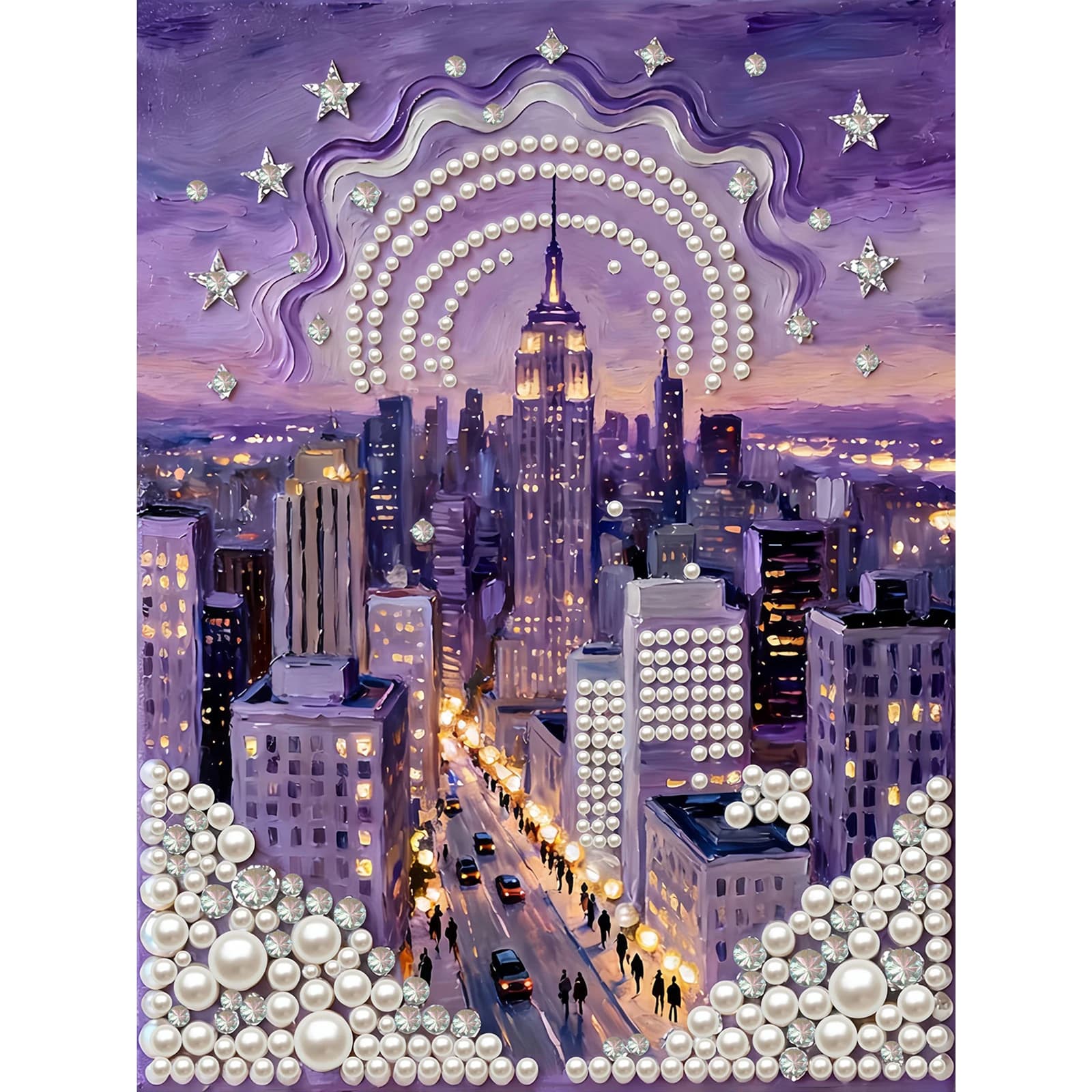 Kit Pittura con Perle Fai-da-Te con Cornice 30x40cm, Dipinti con Perle e Gemme, Arte e Artigianato per Adulti e Principianti, Decorazione Murale per Casa