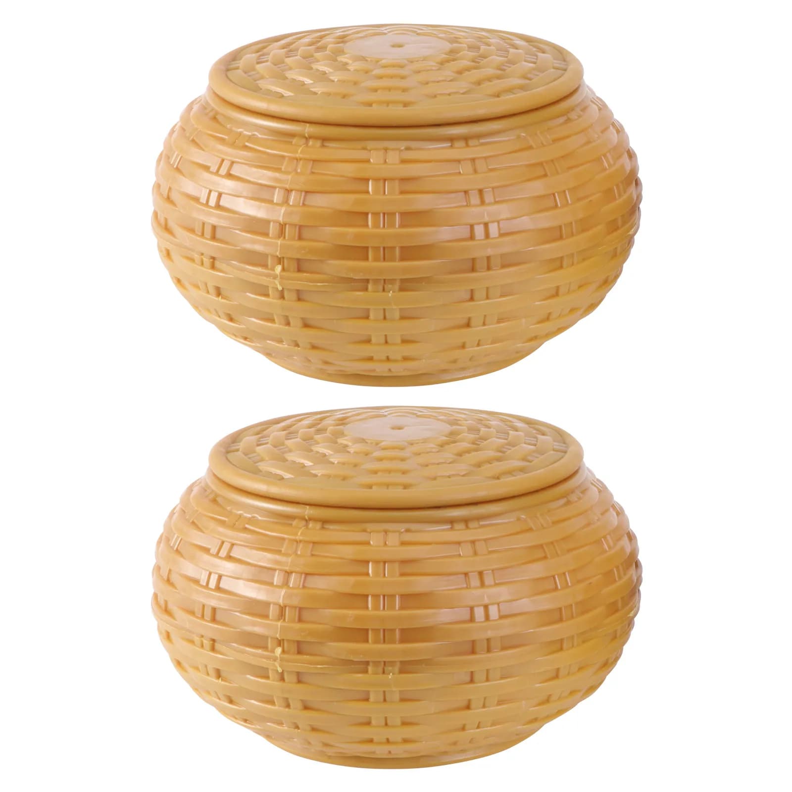 2 Pezzi Scatola Porta Pezzi Go in Legno Lucidato Fatto a Mano, Contenitore Decorativo Ecologico per Caramelle e Frutta Secca