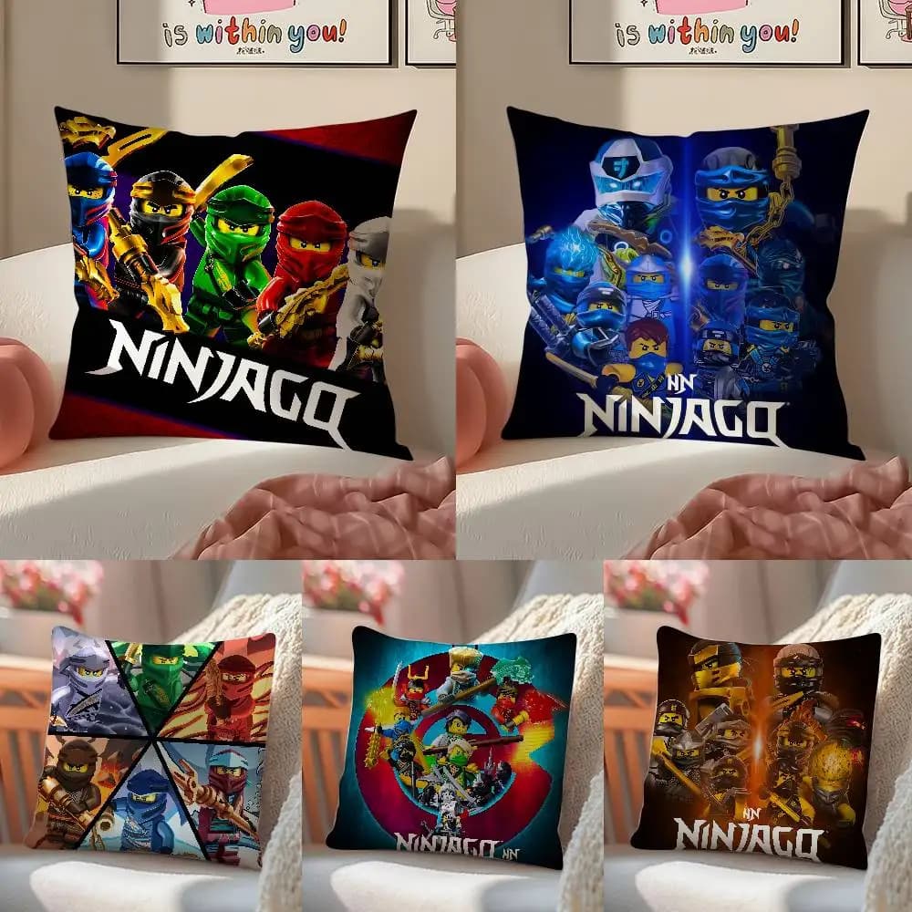 Federa per cuscino G-Game N-Ninjagos Federa antipolvere con cerniera invisibile setosa Fodera per cuscino per divano