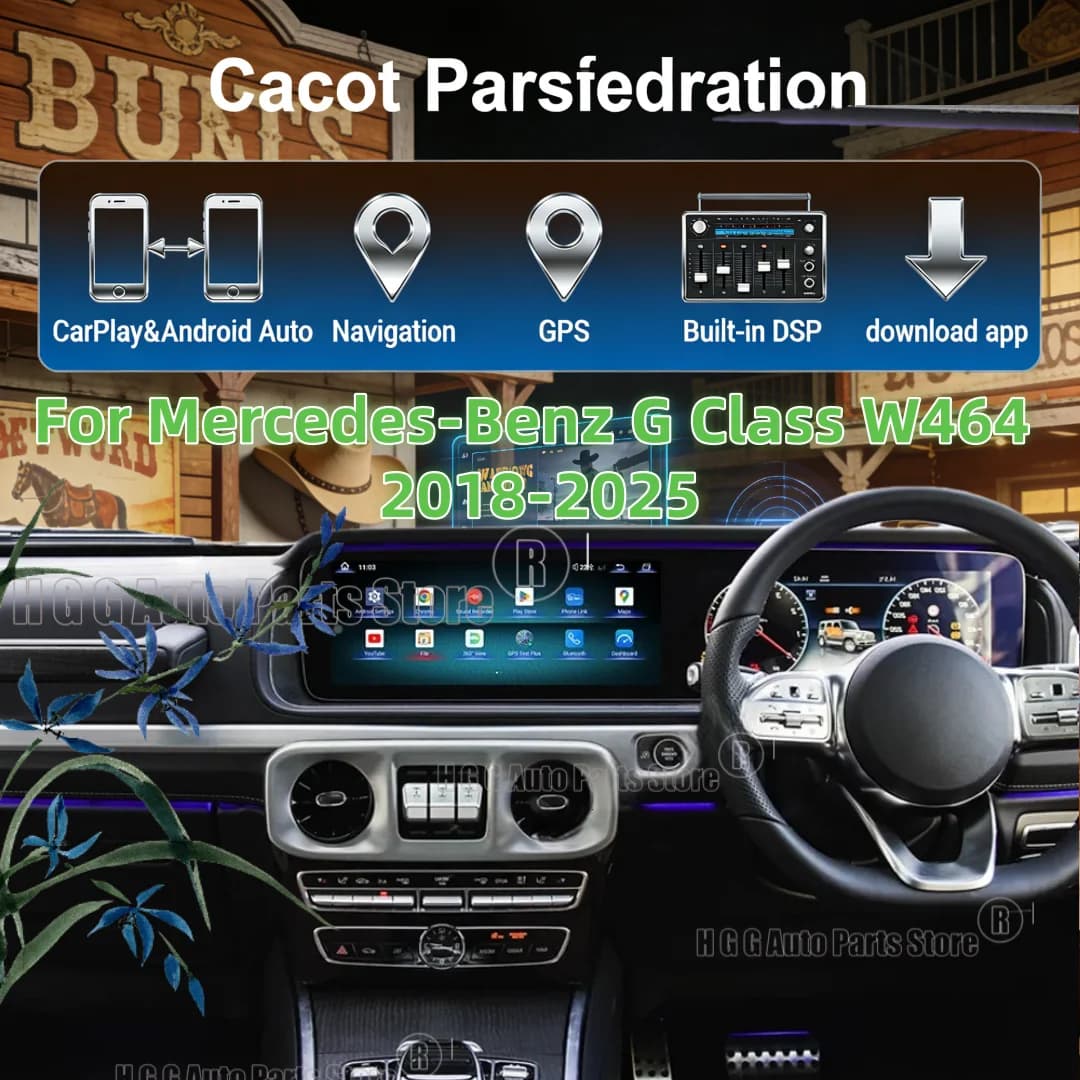 24.6 "Android Auto GPS Navi Autoradio Per Benz Classe G W463 2018-2025 Doppio Schermo Carplay + Cluster Digitale Stereo Multimediale