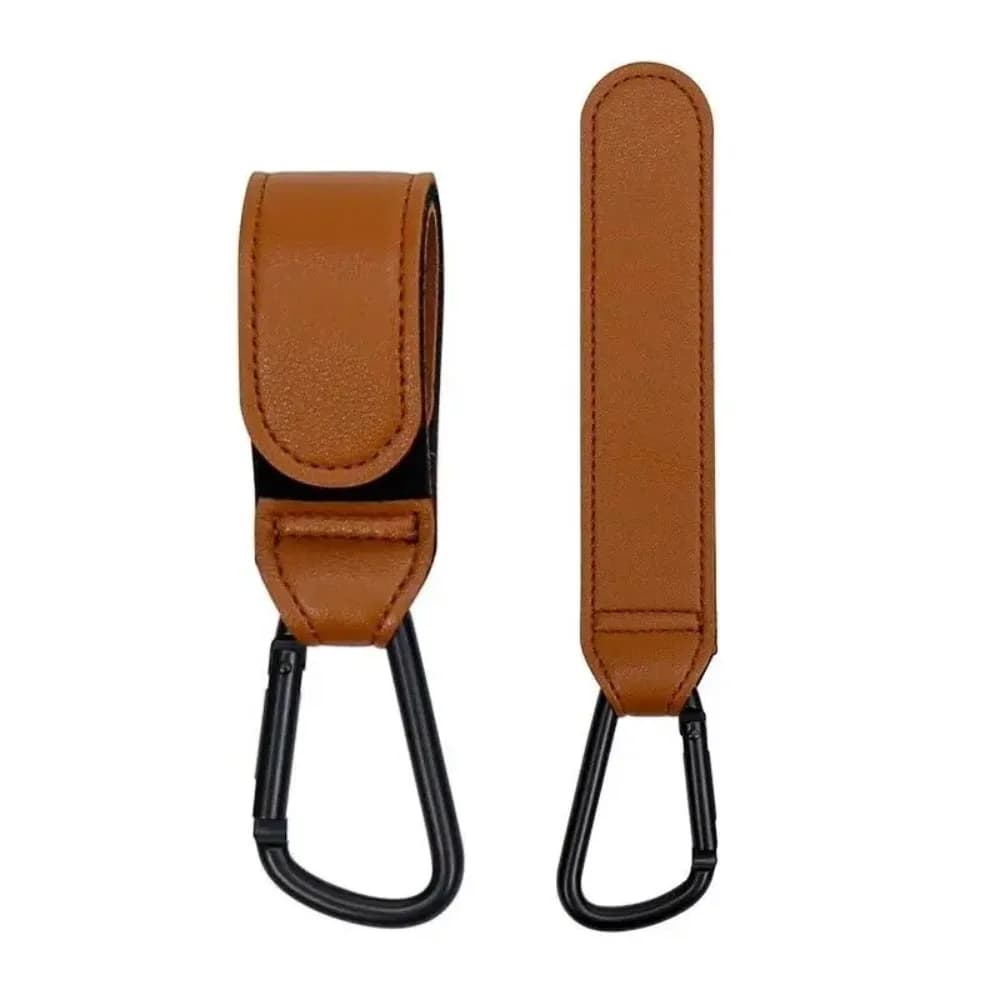 1/2 Pezzi Gancio in Pelle PU per Passeggino, Girevole a 360 Gradi, Organizzatore per Carrozzina, Accessori per Passeggino