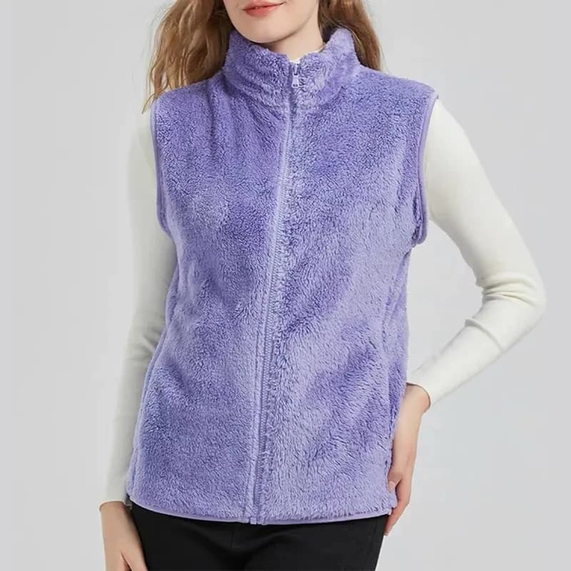 Autunno inverno gilet donna nuovo pile corallo capispalla caldo donna canotta gilet in velluto a doppia faccia giacca senza maniche femminile