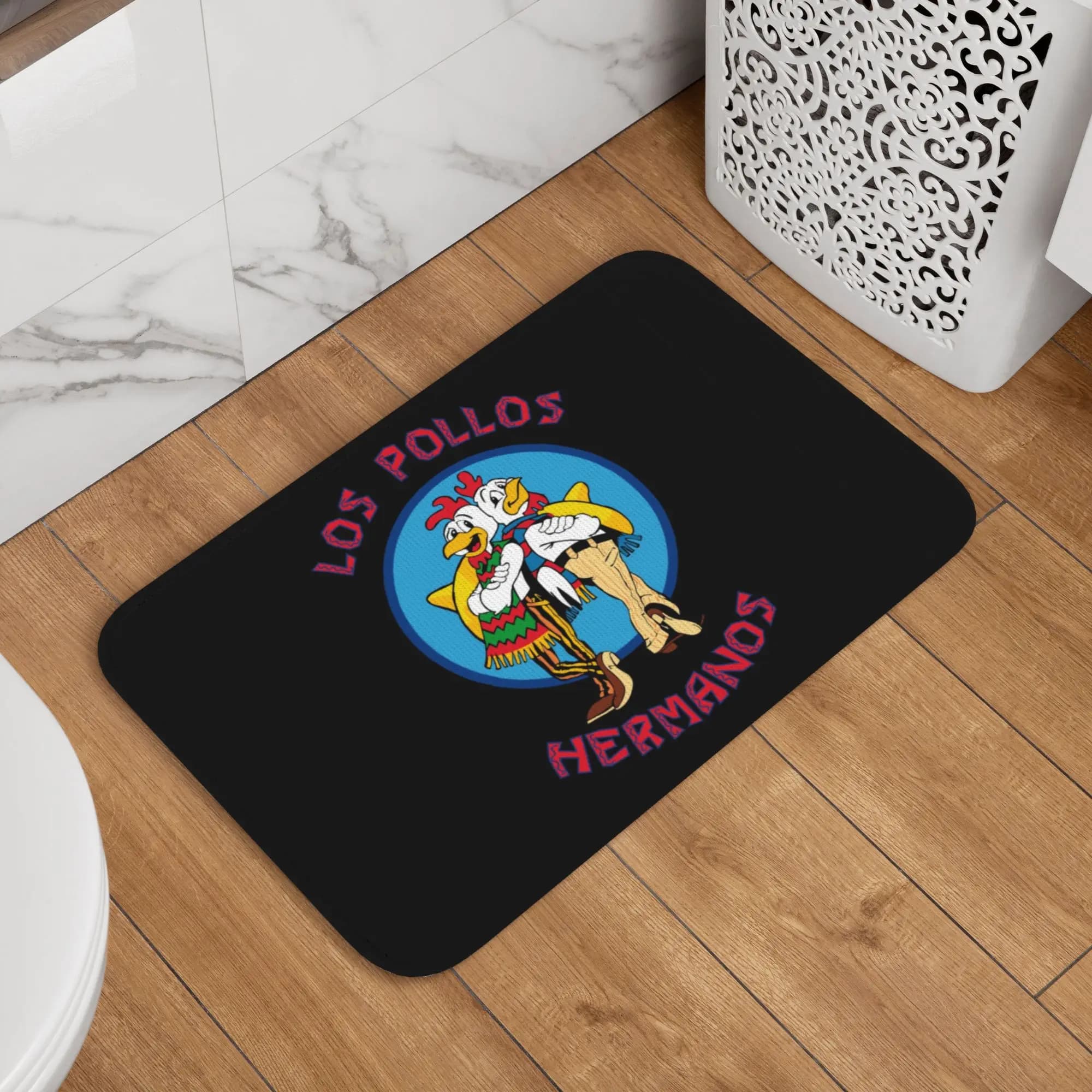 Tappetino Personalizzato Los Pollos Hermanos Breaking Bad, Antiscivolo per Cucina, Bagno, Giardino, Garage, Ingresso