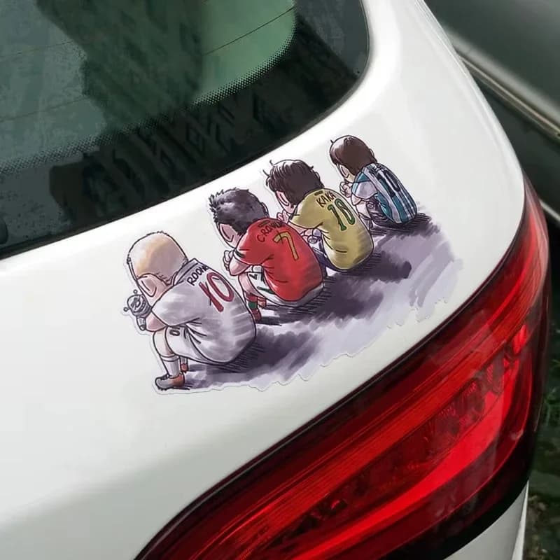 Personaggio dei cartoni animati Adesivi per auto Calcomania da calcio Decalcomanie in vinile impermeabili per cofano dell'automobile Paraurti Tronco Coperchio Decor Accessori per auto