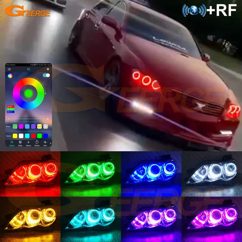 Per Toyota Mark X Mark-X I REIZ 2004-2009 App Bluetooth remota RF Multi-colore Ultra luminoso RGB LED Angel Eyes Kit Halo Anelli
