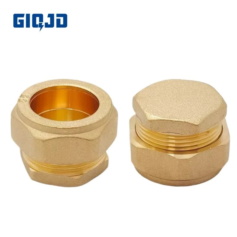 Spina per manicotto della scheda in ottone 15 16 22 25 28 35 42mm OD Giunto di compressione del tubo per connettori solari a schermo piatto 22 in rame