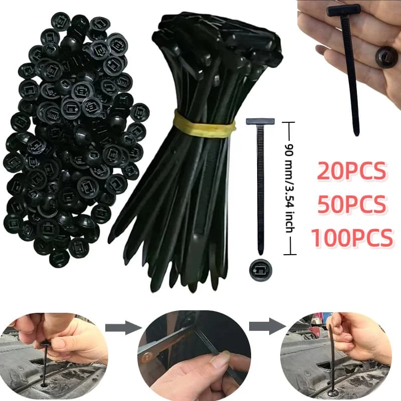 Fibbia per fascette universali in nylon Supporto per fascette autobloccanti per carichi pesanti con pulsante a perno Fascette in plastica per fissaggio automatico dell'auto