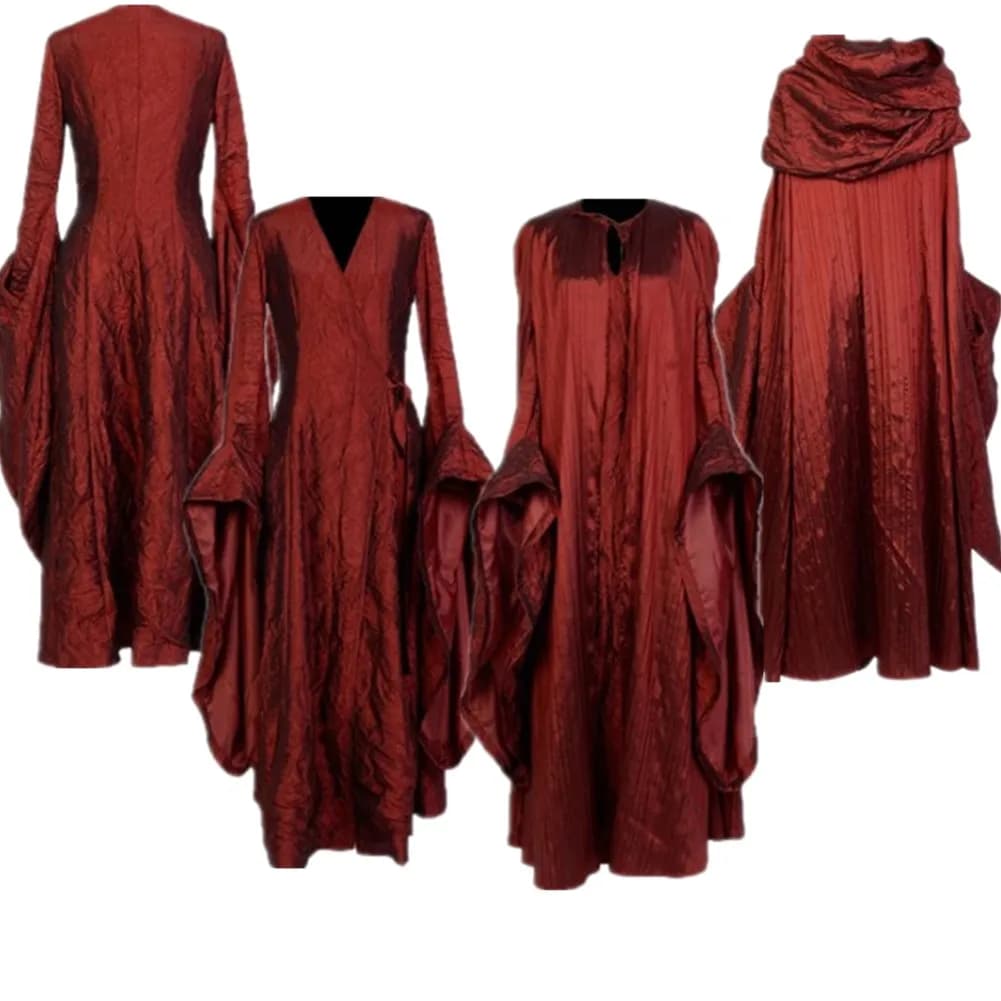 Halloween Melisandre Costume Cosplay Fantasy Red Robe Movie Priestess outfit ragazze donne adulto carnevale travestimento tuta da gioco