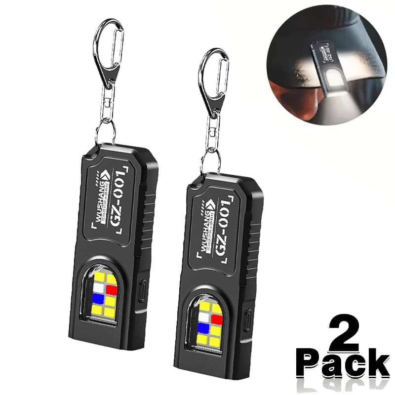 Multifunctional Keyring Flashlight Mini COB LED Rechargeable Flashlight USB Clip for Hat Lamp for Keyring Pocket Lamp for Camping