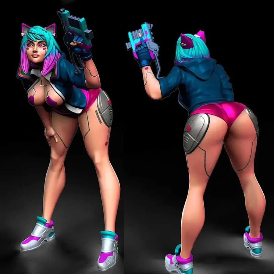 1/24 1/18 Kit modello in resina Ragazza soldato femminile Figurina non verniciata dipinta 467