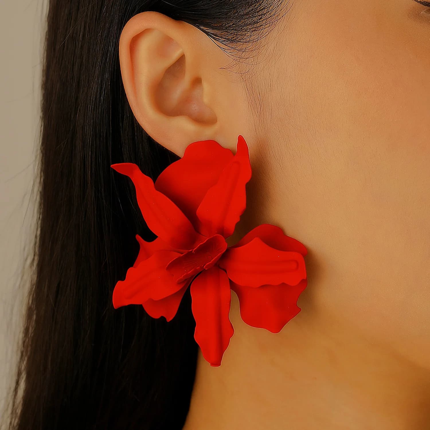 Orecchini Geometrici Grandi a Fiore Esagerati per Donna, Gioielli di Lusso Nuovi di Tendenza 2026, Stile Estivo da Vacanza