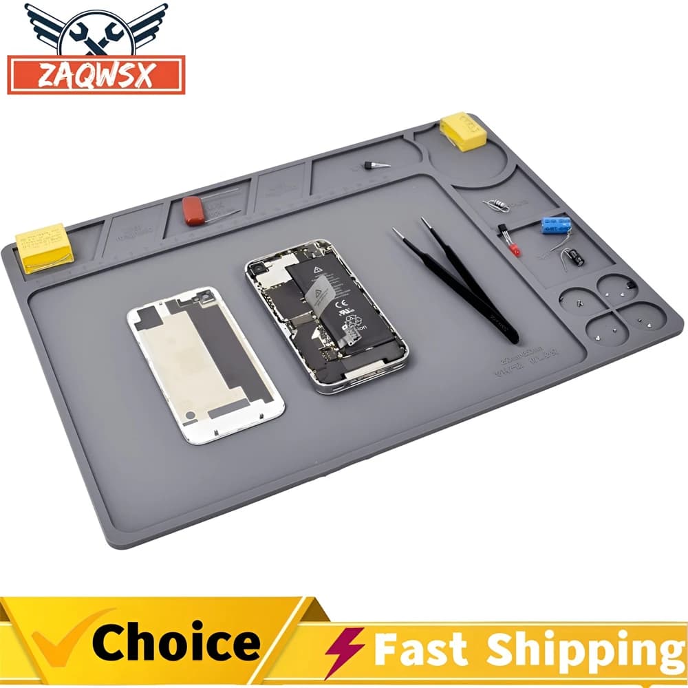 Tappetino da lavoro ESD con isolamento termico in silicone magnetico per stazione di saldatura Laptop Tablet PC PCB Scheda madre Tappetino di riparazione per saldatura